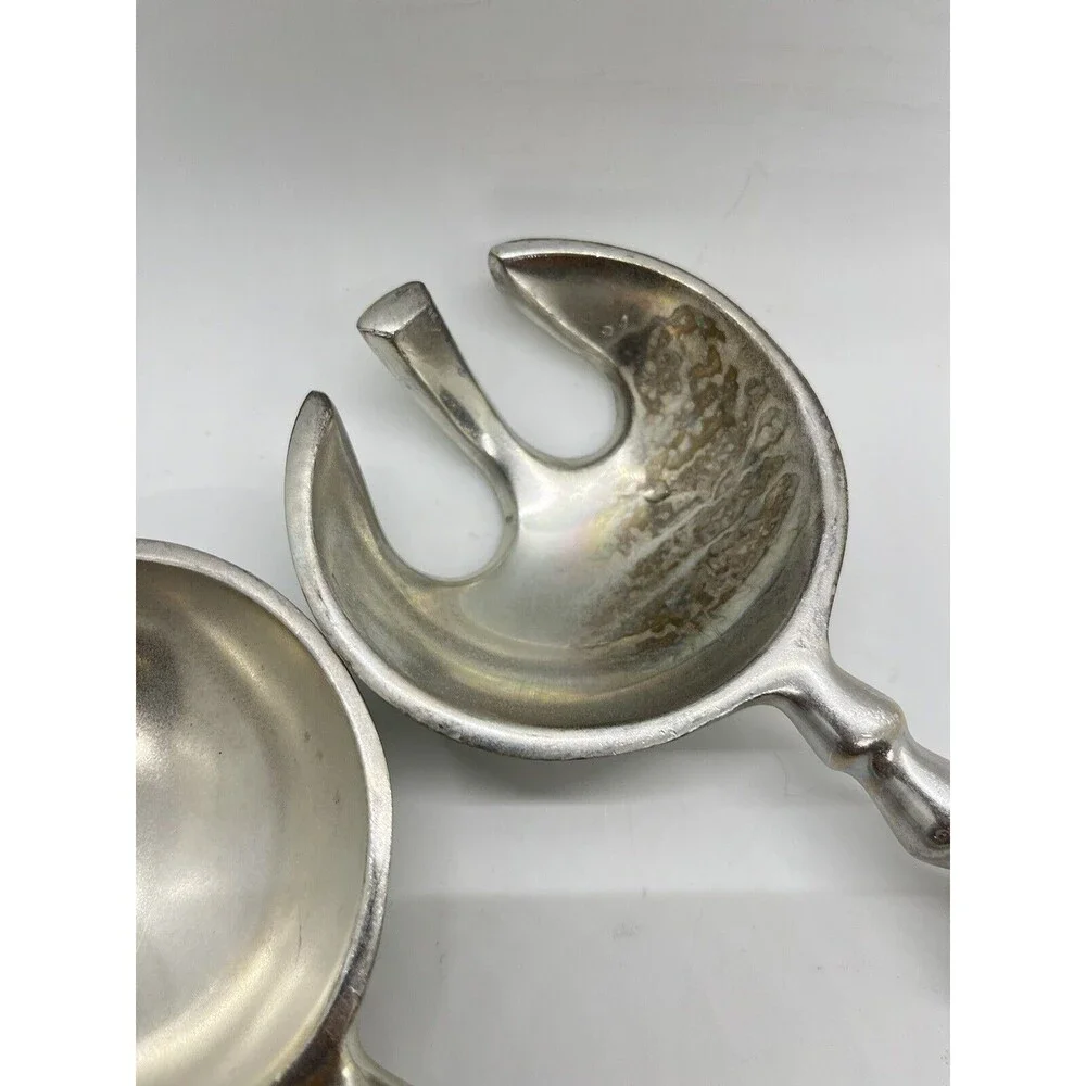 Deco aluminum Beaded SALAD SERVING Fork Spoon Silverware Serving Set 13